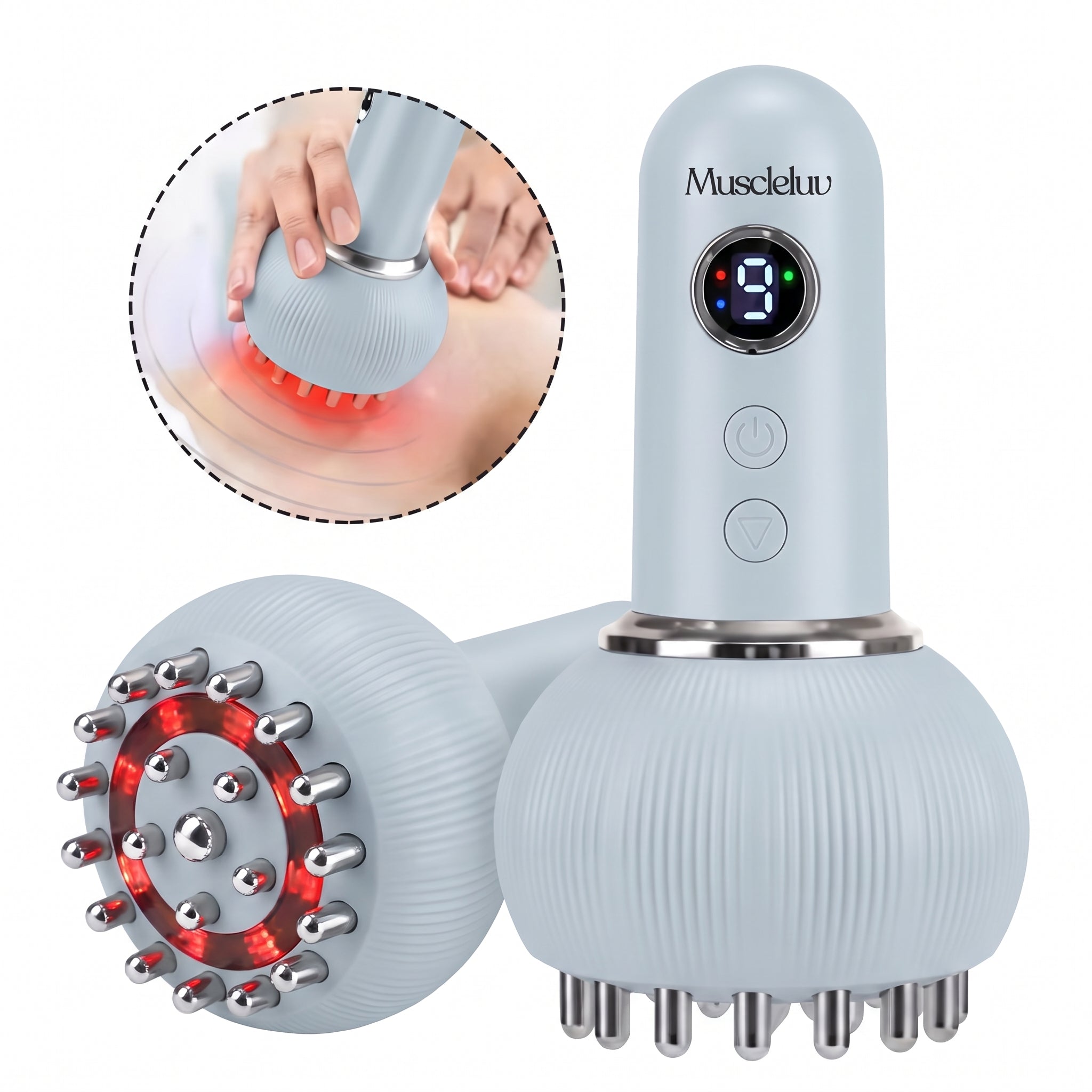 MuscleLuv™ EMS Lymphatic Drainage Massage Device with Red Light Therapy