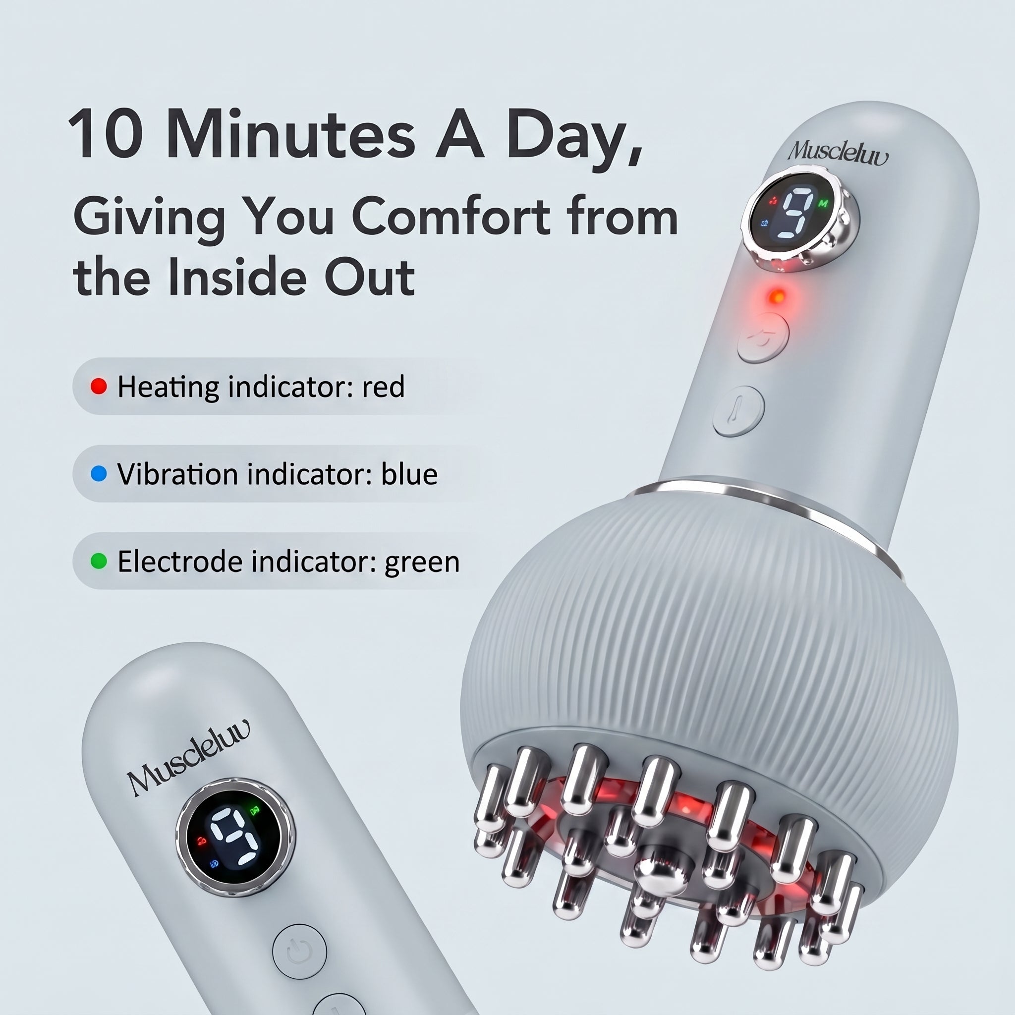 MuscleLuv™ EMS Lymphatic Drainage Massage Device with Red Light Therapy